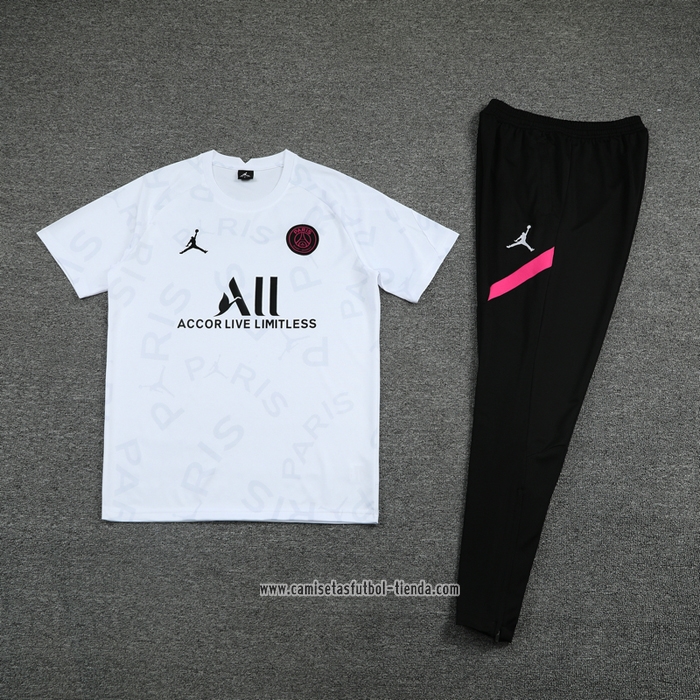 Chandal del Paris Saint-Germain Jordan 2021 Manga Corta Blanco